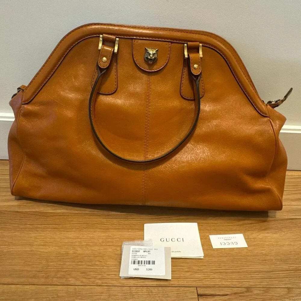 Gucci ReBelle Orange Leather Satchel Bag